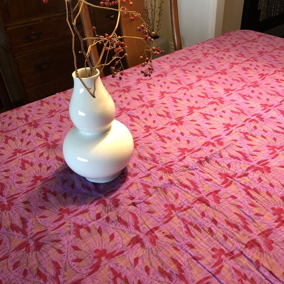 Indian block print cotton coverlet or throw - amazing amethyst colour - Picture 5 of 6